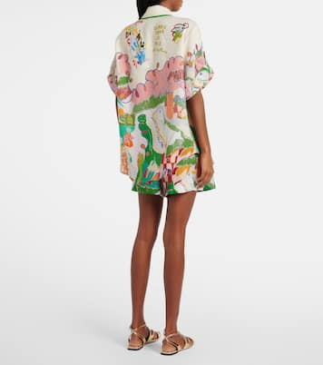 Camisa Nadia de lino estampada | Alémais