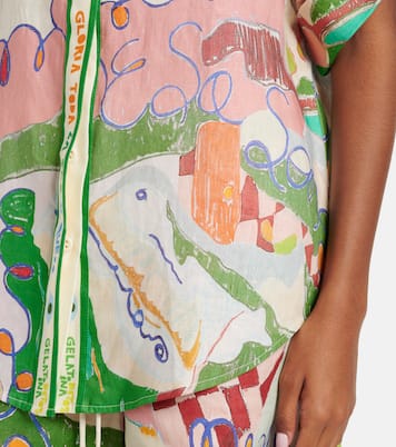 Camisa Nadia de lino estampada | Alémais