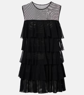Ruffled semi-sheer gown | Norma Kamali