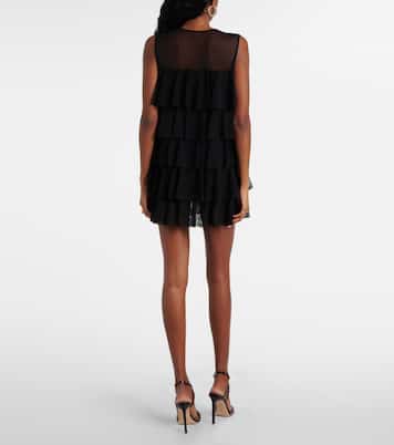 Ruffled semi-sheer gown | Norma Kamali