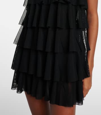 Ruffled semi-sheer gown | Norma Kamali