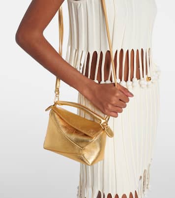 Borsa Puzzle Mini in pelle metallizzata | Loewe