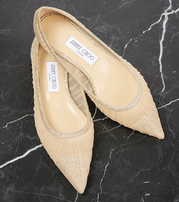 Ballerines Love en tulle à paillettes | Jimmy Choo