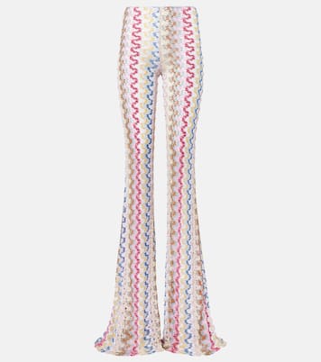 Pantalones flared metalizados de croché | Missoni