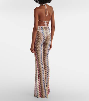 Pantalones flared metalizados de croché | Missoni
