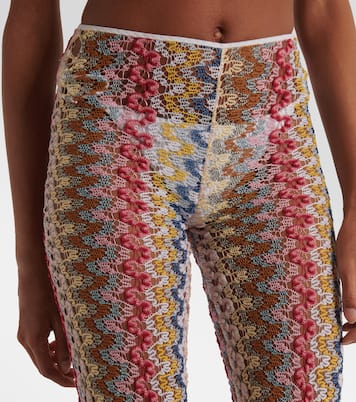 Pantalones flared metalizados de croché | Missoni