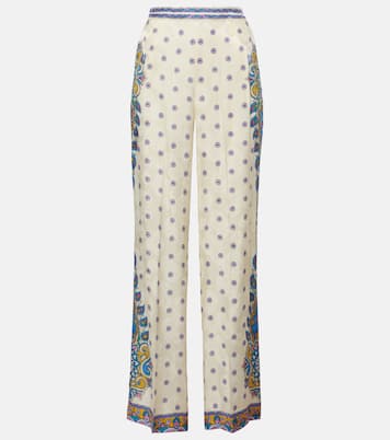 Pantalones rectos de tiro alto estampados | Etro