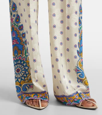 Pantalones rectos de tiro alto estampados | Etro