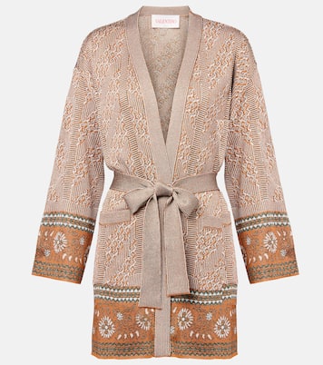 Cárdigan envolvente de lamé en jacquard | Valentino