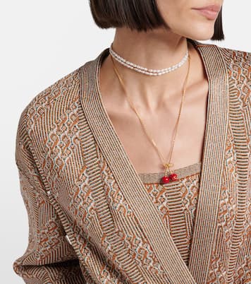 Cárdigan envolvente de lamé en jacquard | Valentino