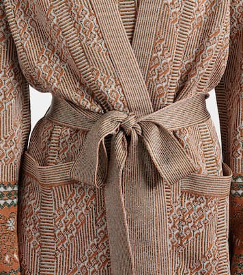 Cárdigan envolvente de lamé en jacquard | Valentino