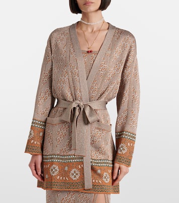 Cárdigan envolvente de lamé en jacquard | Valentino