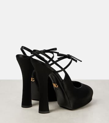 Pumps slingback Vally in raso con plateau | Dolce&Gabbana
