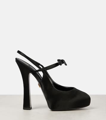 Pumps slingback Vally in raso con plateau | Dolce&Gabbana