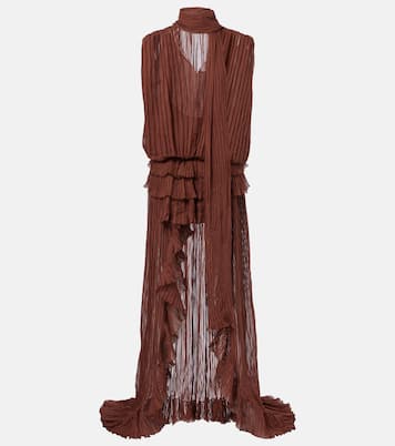 Plissé silk chiffon gown | Blumarine