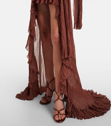 Plissé silk chiffon gown | Blumarine