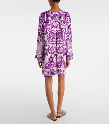 Miniabito Majolica in twill di seta | Dolce&Gabbana