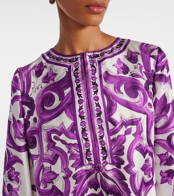 Miniabito Majolica in twill di seta | Dolce&Gabbana