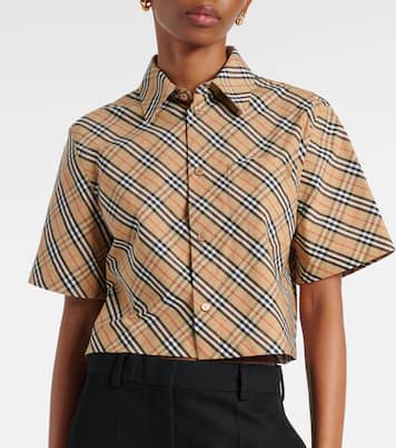 Camicia cropped in cotone Burberry Check | Burberry