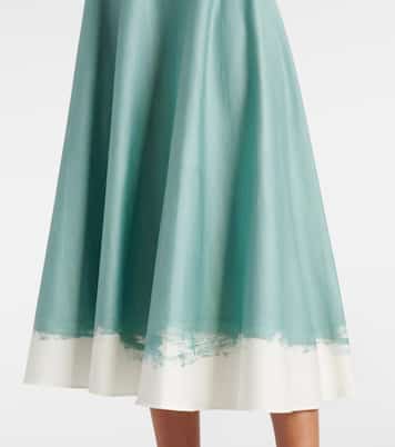 Embellished cotton-blend poplin midi dress | Oscar de la Renta