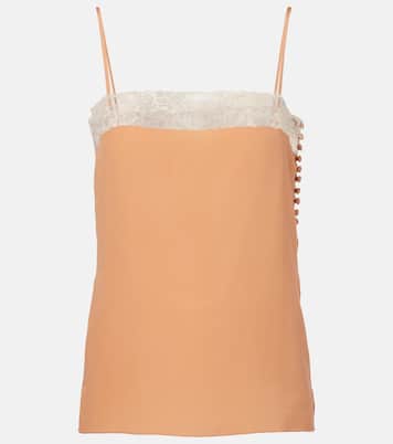 Top lencero de seda con encaje | Chloé