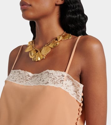 Top lencero de seda con encaje | Chloé