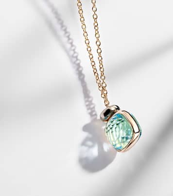Nudo Mini 18kt rose gold pendant necklace with topaz and diamonds | Pomellato