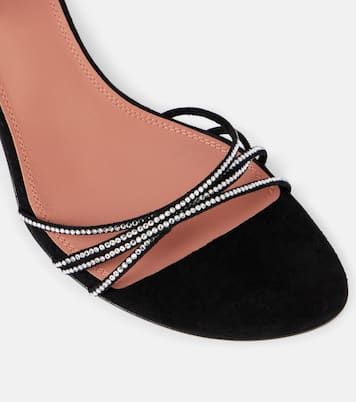 Sandali Lori 60 in suede con cristalli | Amina Muaddi