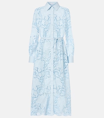 Vestido camisero de algodón cortado a láser | Erdem