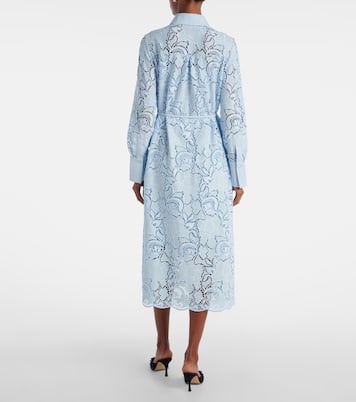 Vestido camisero de algodón cortado a láser | Erdem