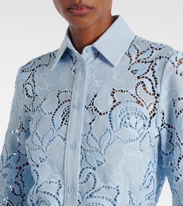 Vestido camisero de algodón cortado a láser | Erdem