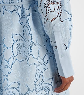 Vestido camisero de algodón cortado a láser | Erdem