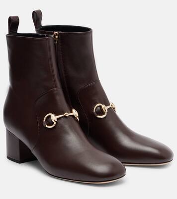 Horsebit leather ankle boots | Gucci