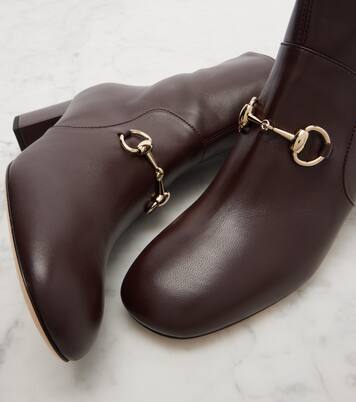 Horsebit leather ankle boots | Gucci