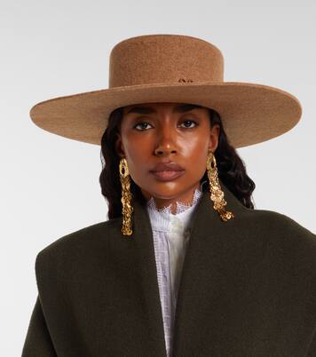 Monogram wool-blend felt canotier hat | Ruslan Baginskiy