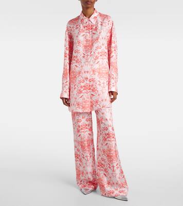 Printed silk wide-leg pants | McQueen
