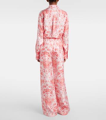 Printed silk wide-leg pants | McQueen