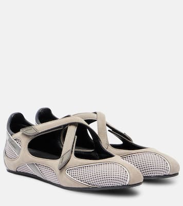 Floor 01 suede and mesh ballet flats | The Attico