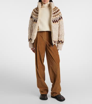 Girose down-paneled wool-blend zip-up cardigan | Moncler Grenoble