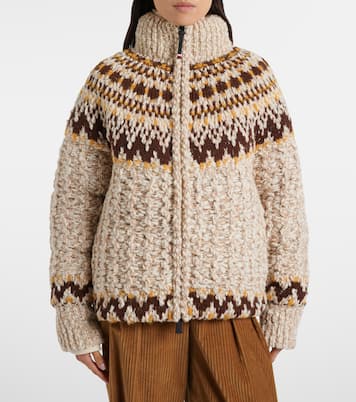 Girose down-paneled wool-blend zip-up cardigan | Moncler Grenoble