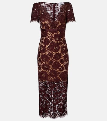 Floral lace midi dress | Self-Portrait
