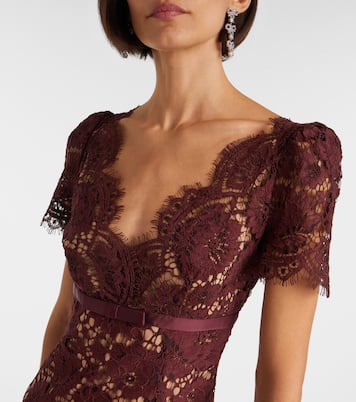 Floral lace midi dress | Self-Portrait