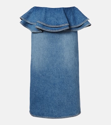 Peplum denim midi skirt | Plan C