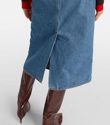 Peplum denim midi skirt | Plan C