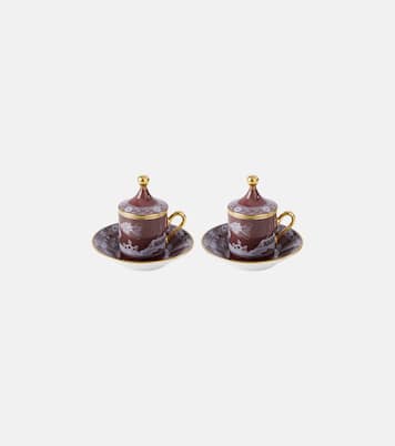 Set Oriente Italiano aus zwei Kaffeetassen und Untertassen | Ginori 1735