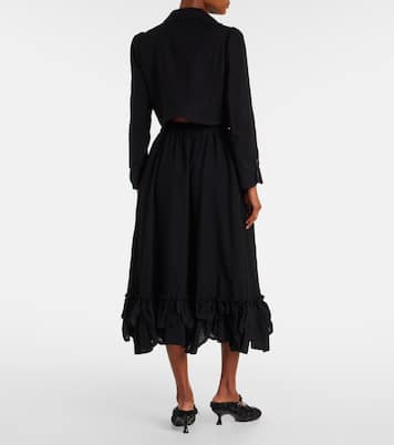 Jupe midi en laine mélangée  | Noir Kei Ninomiya