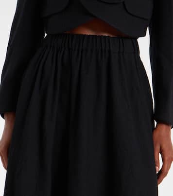 Jupe midi en laine mélangée  | Noir Kei Ninomiya