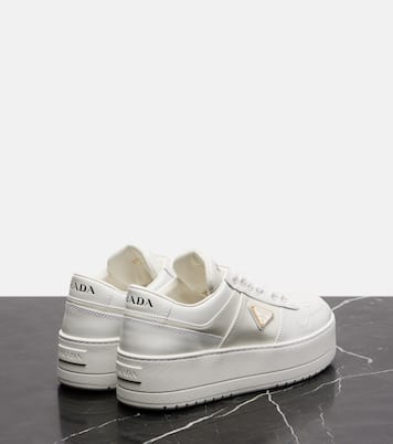 Downtown Bold leather platform sneakers | Prada