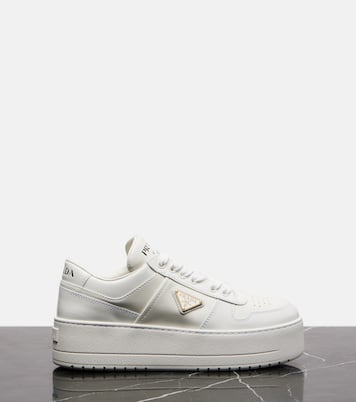 Downtown Bold leather platform sneakers | Prada