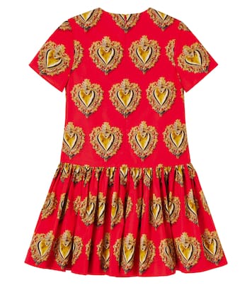 Vestido de popelín de algodón estampado | Dolce&Gabbana Kids
